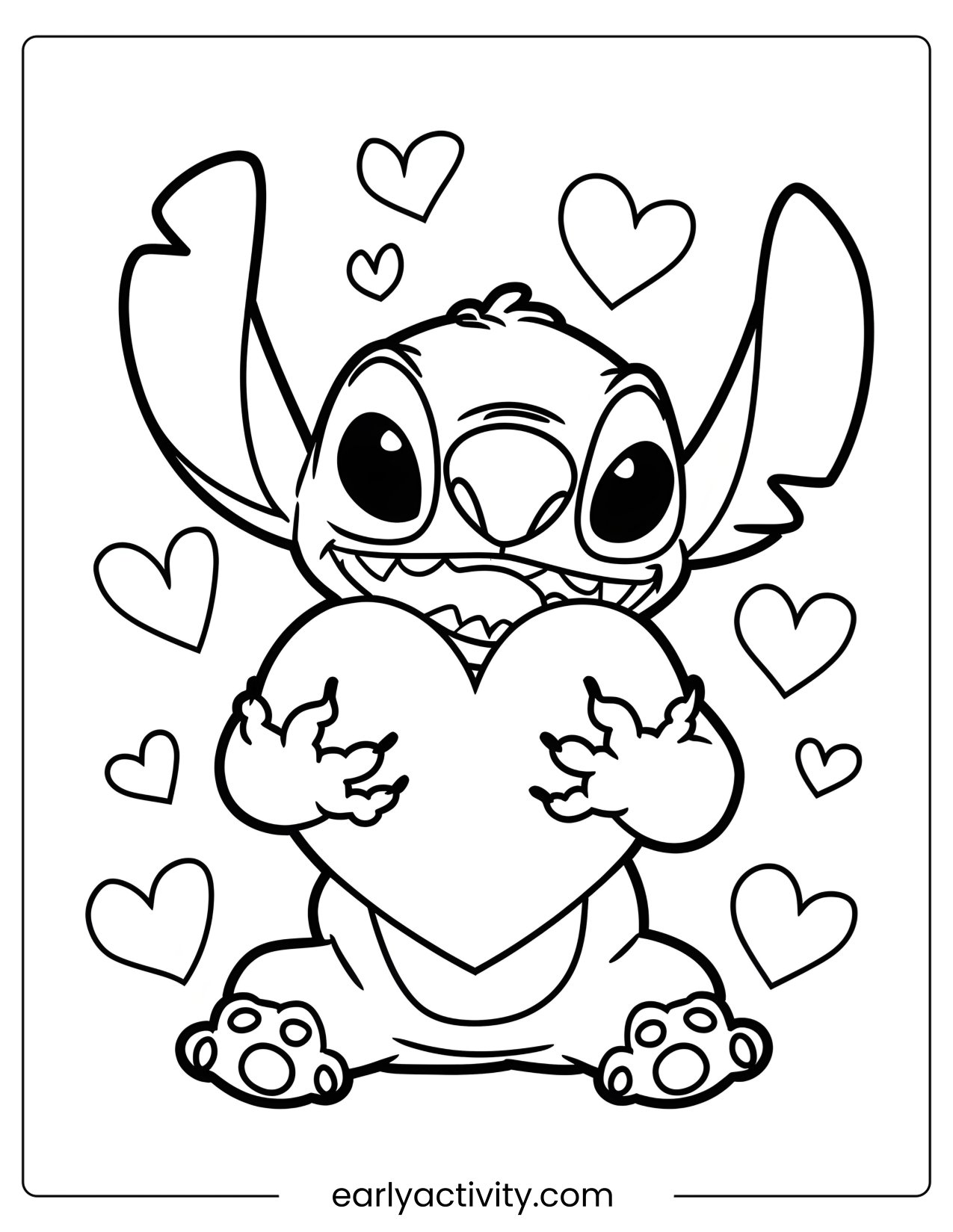 _Stitch love coloring page .pdf