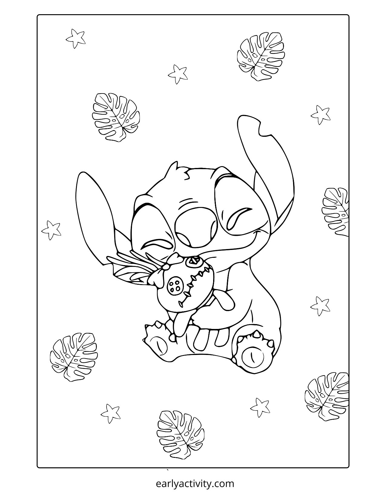 cute kawaii stitch Colouring Page .pdf