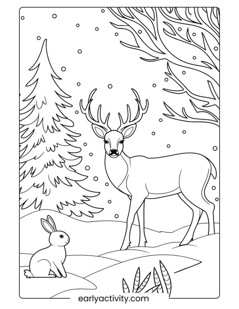 10winter Forest Animals coloring page