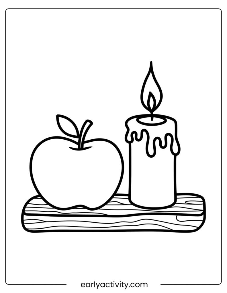 11Apple by a lit Candle in a aRustic Setting