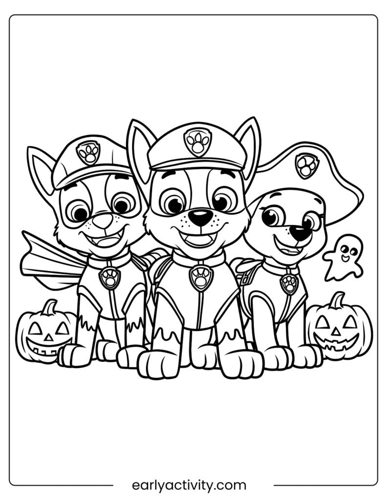 13 paw patrol halloween Coloring page .pdf