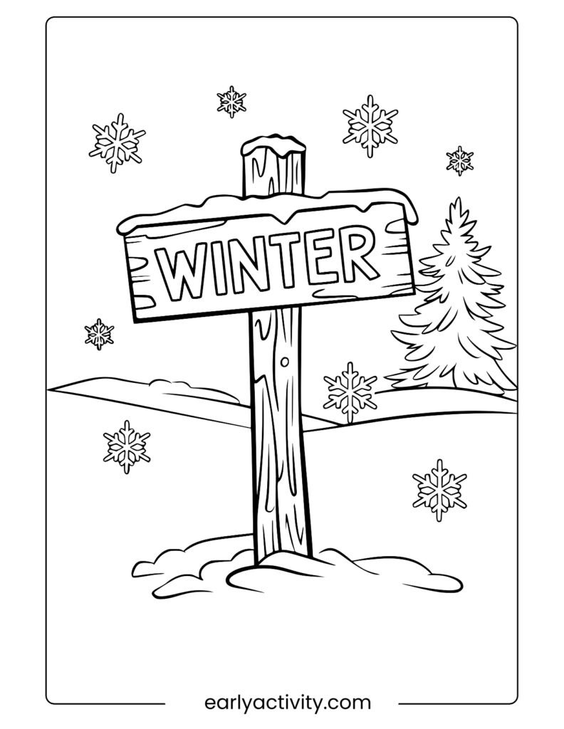 14winter Signpost coloring page