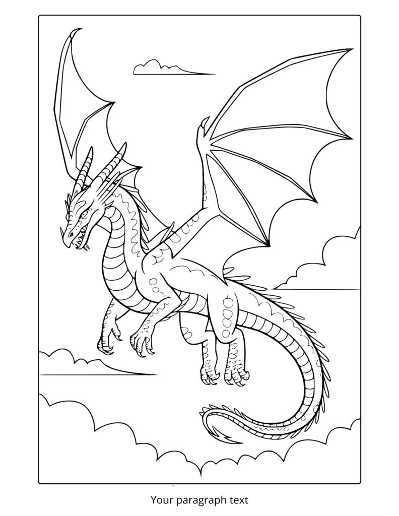 15_flying dragon coloring page
