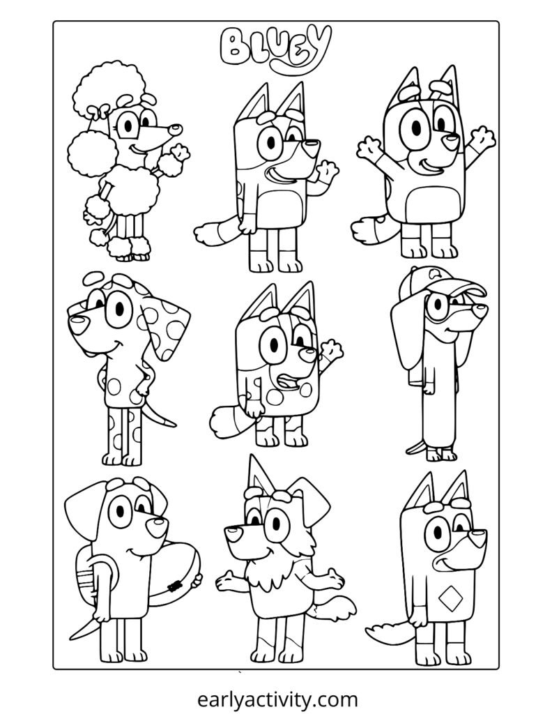 16_ Bluey Characters Coloring page .pdf