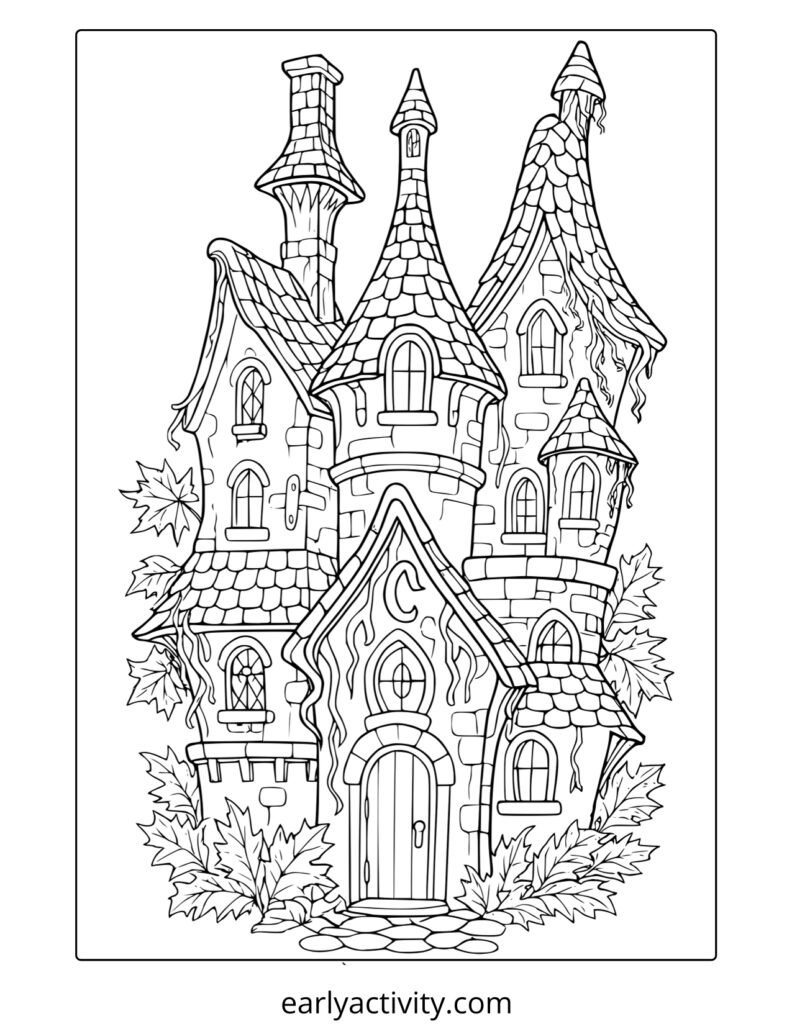 16_ fairy tale castle coloring page