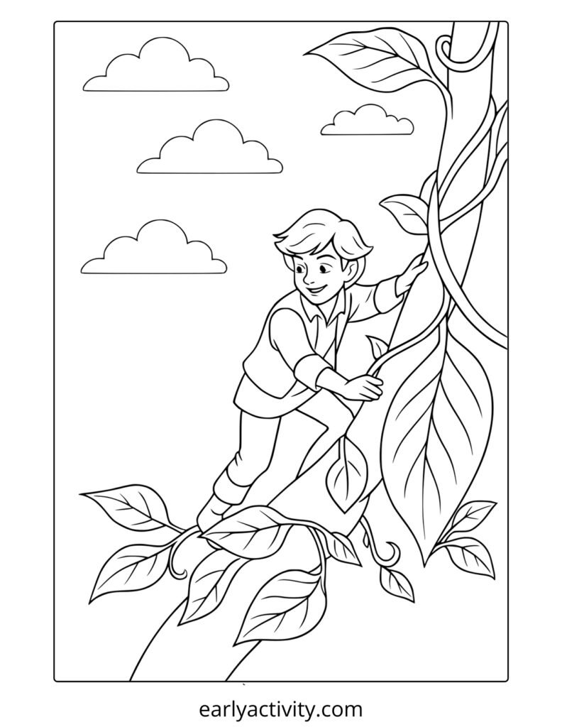 17_ fairy tale jack and the beanstalk coloring page