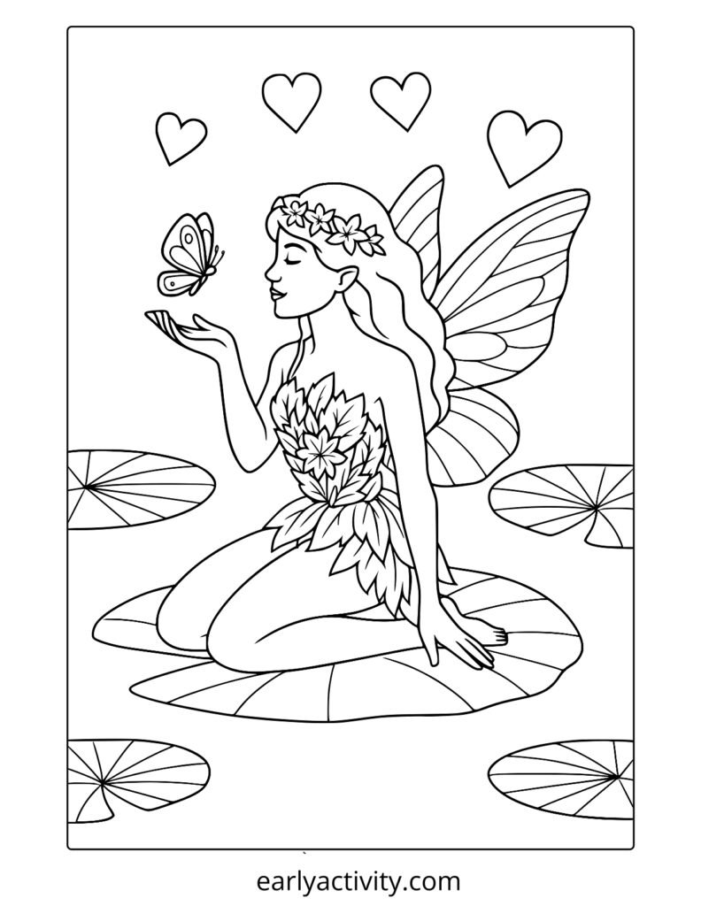 19_ fairy with butterfly coloring page