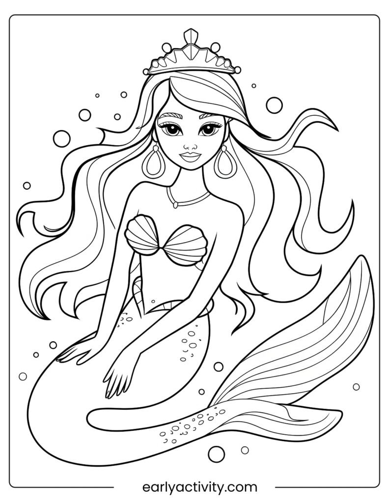 1_ Mermaid princess Coloring page .pdf