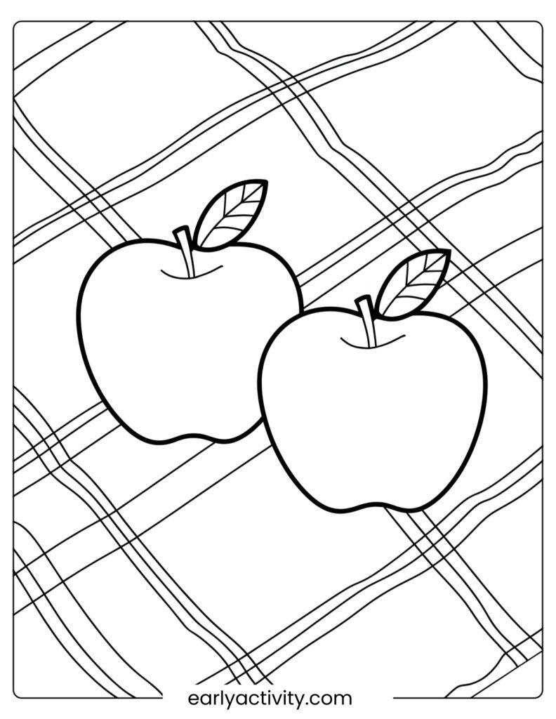 1_ Two Apples Resting on a checkred picnic Blanket