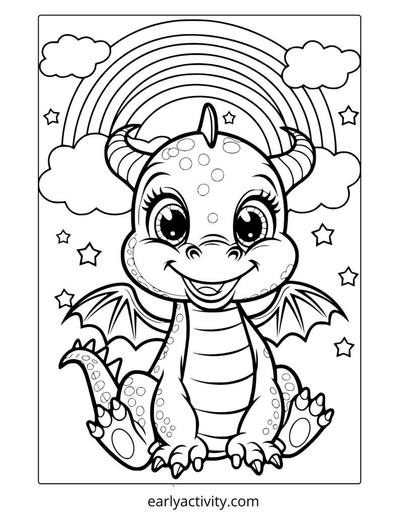 1_ cartoon dragon coloring page
