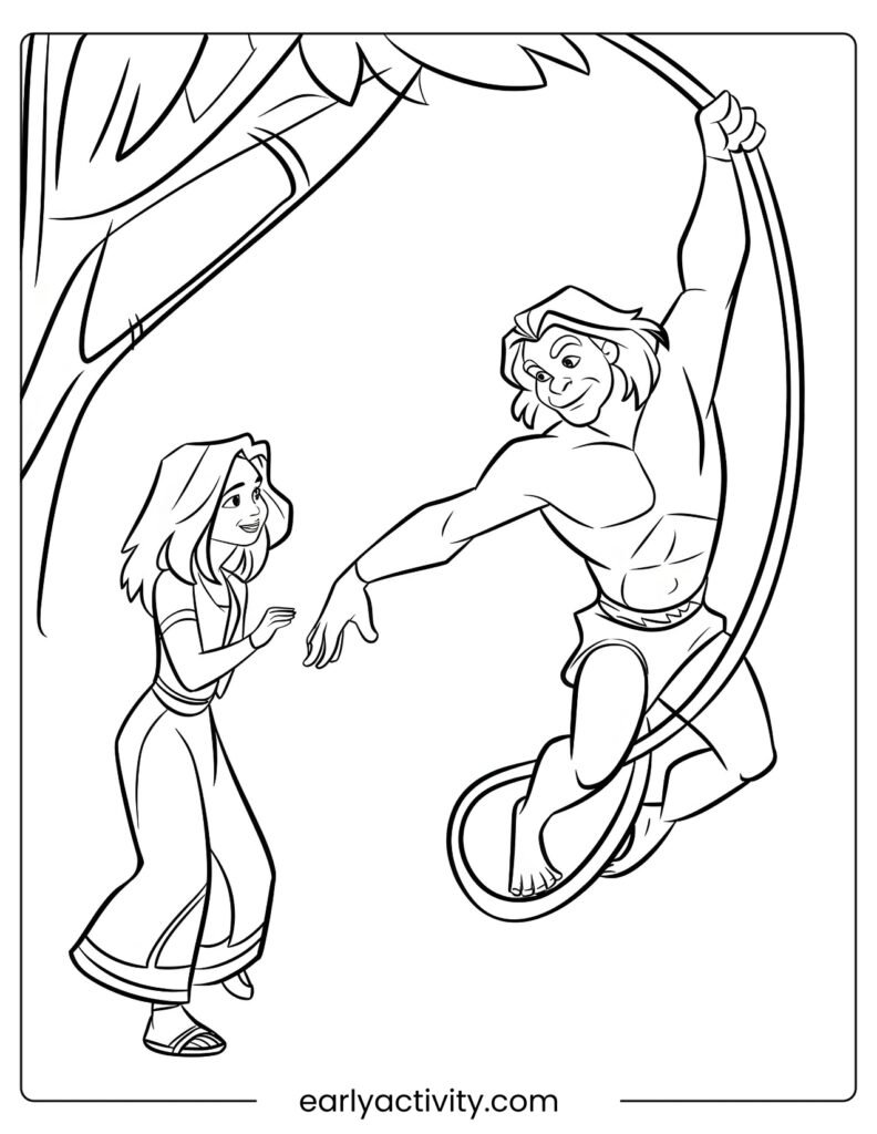 1_Tarzan and jane Colouring page .pdf