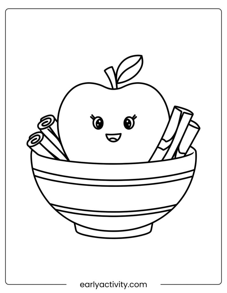 21 Apple sitting in a Cozy Bowl with cinnamon Sticks