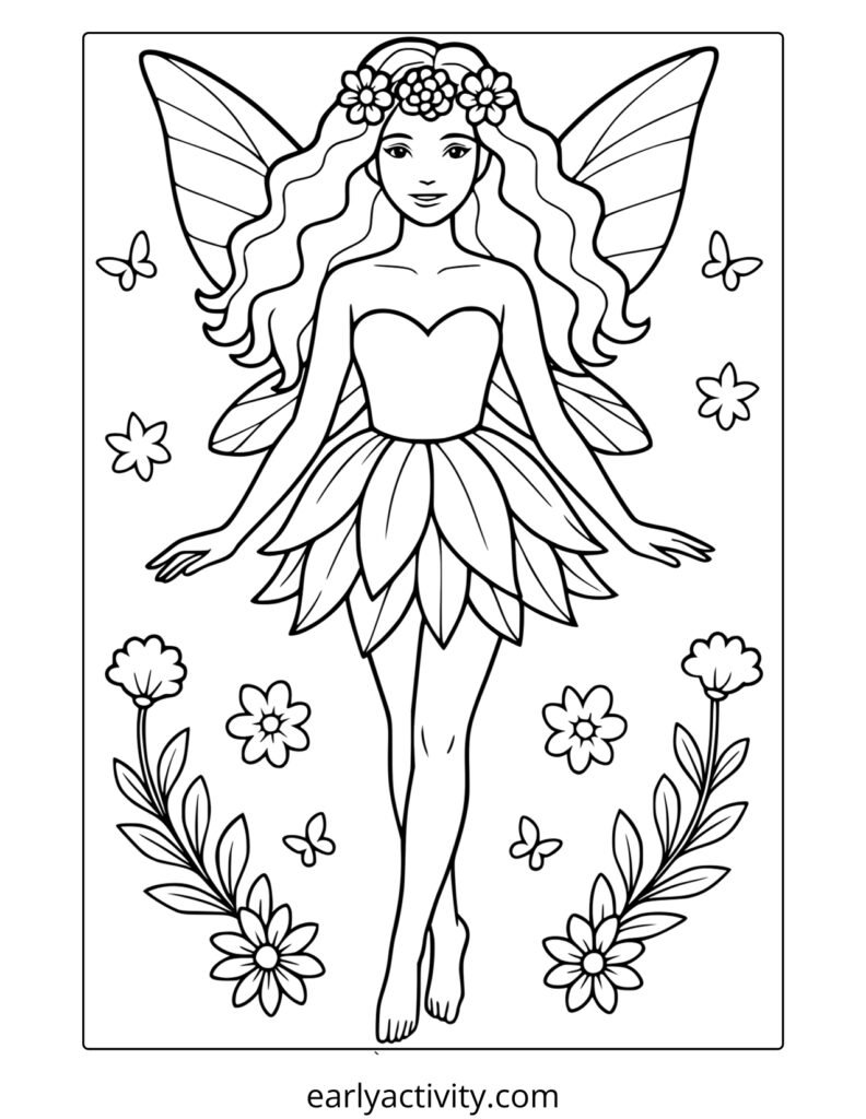21_ pretty fairy coloring page