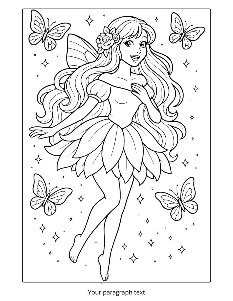 24_ cute fairy coloring page