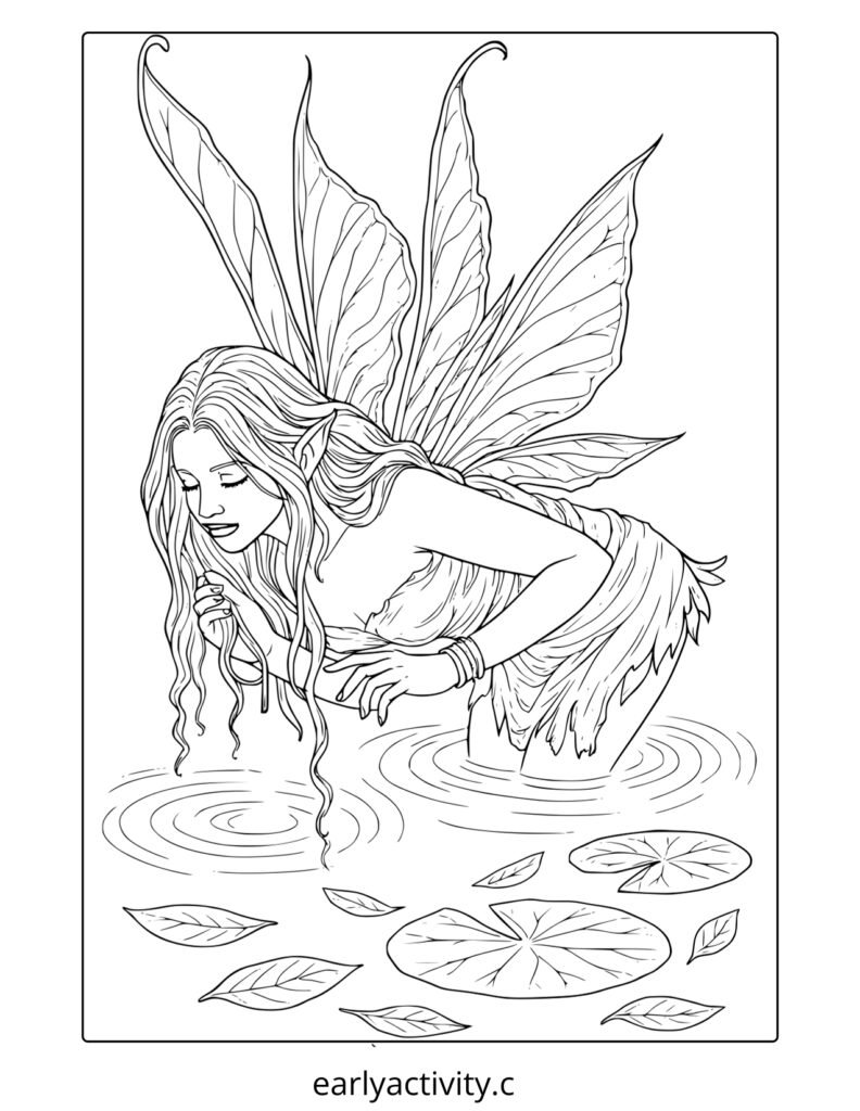 24_ realistic fairy coloring page