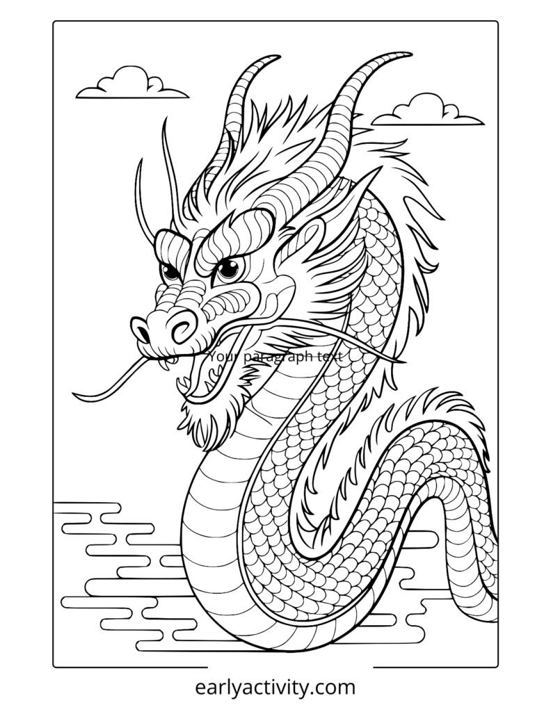 26wild dragon coloring page