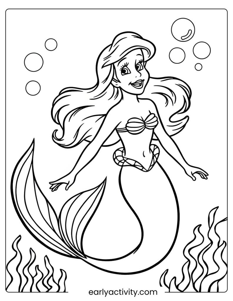 27_ ariel Mermaid tale Coloring page 1 pdf