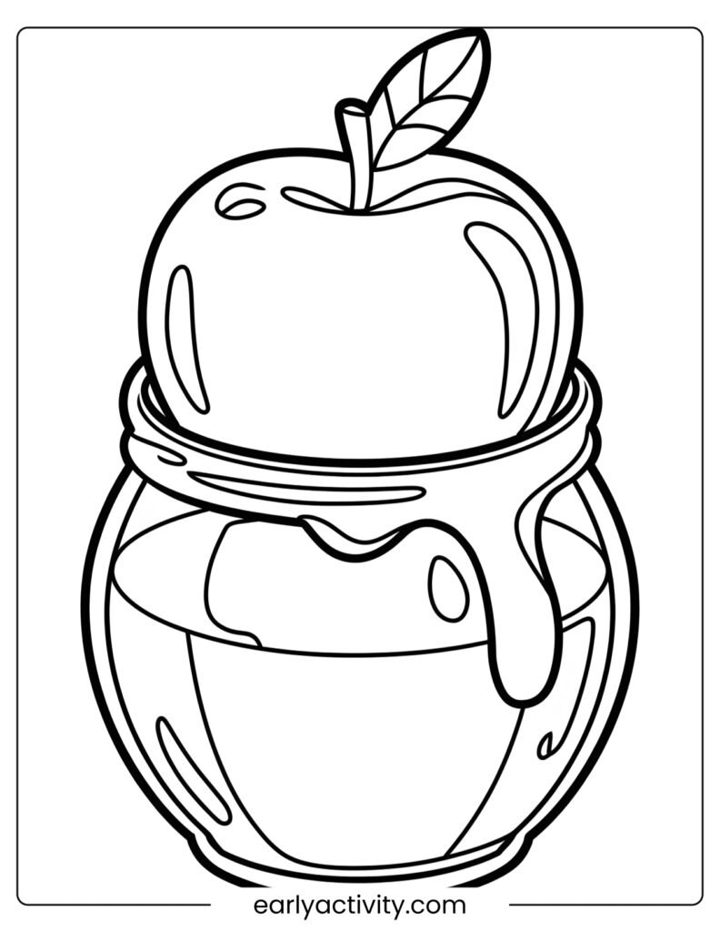 29Fresh Apple Floating in a Glass jar of Honey
