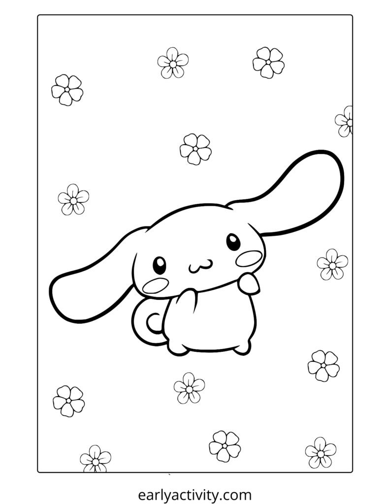 2_ cinnamon Roll Hello kitty coloring page