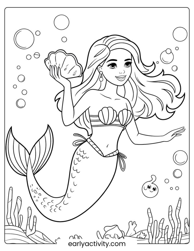 30_ barbie and the Mermaid tale Coloring page 2 pdf