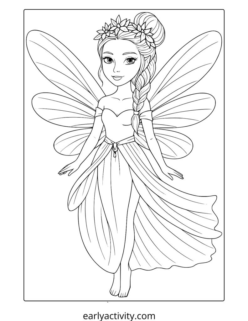 30elegant fairy coloring page (1)
