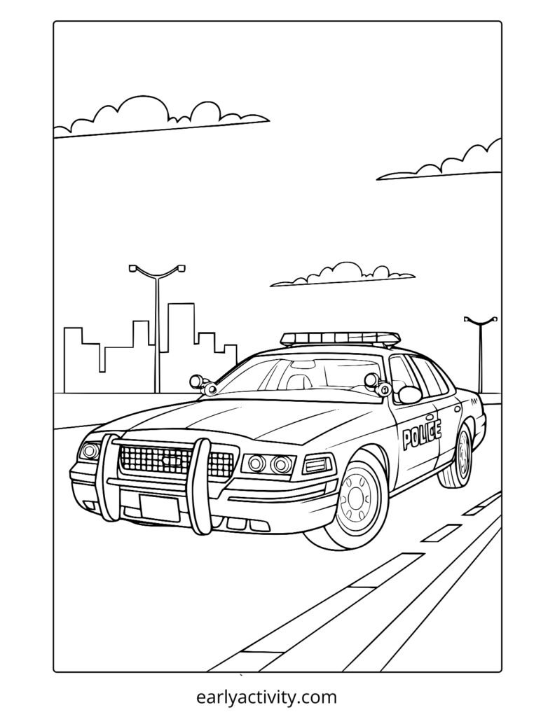 33police car coloring page