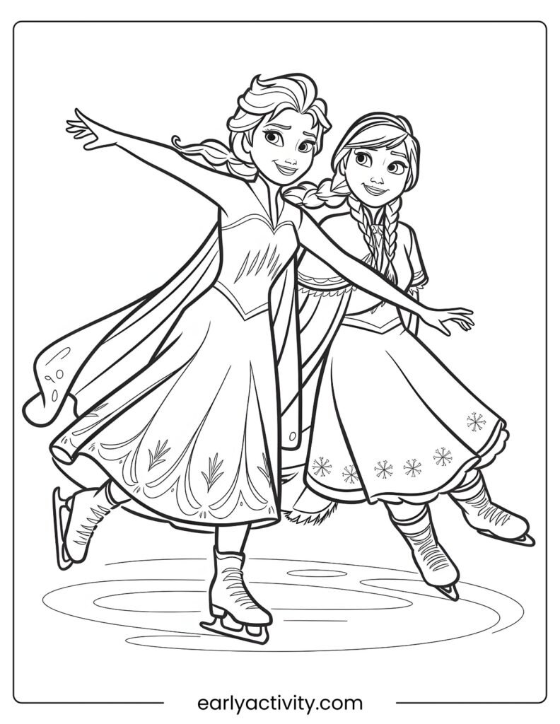 35Frozen ice Skating Adventure colouring page .pdf