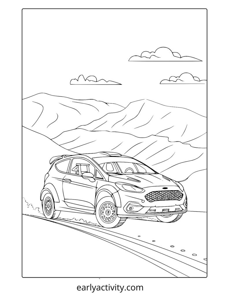 37rally car coloring page