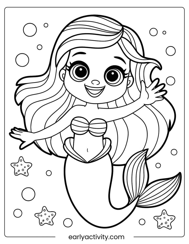 38_ cute Mermaid Coloring page 1pdf