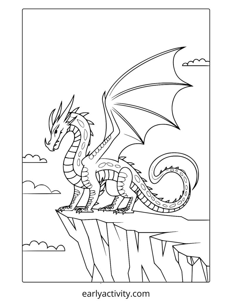 3_ cool dragon coloring page