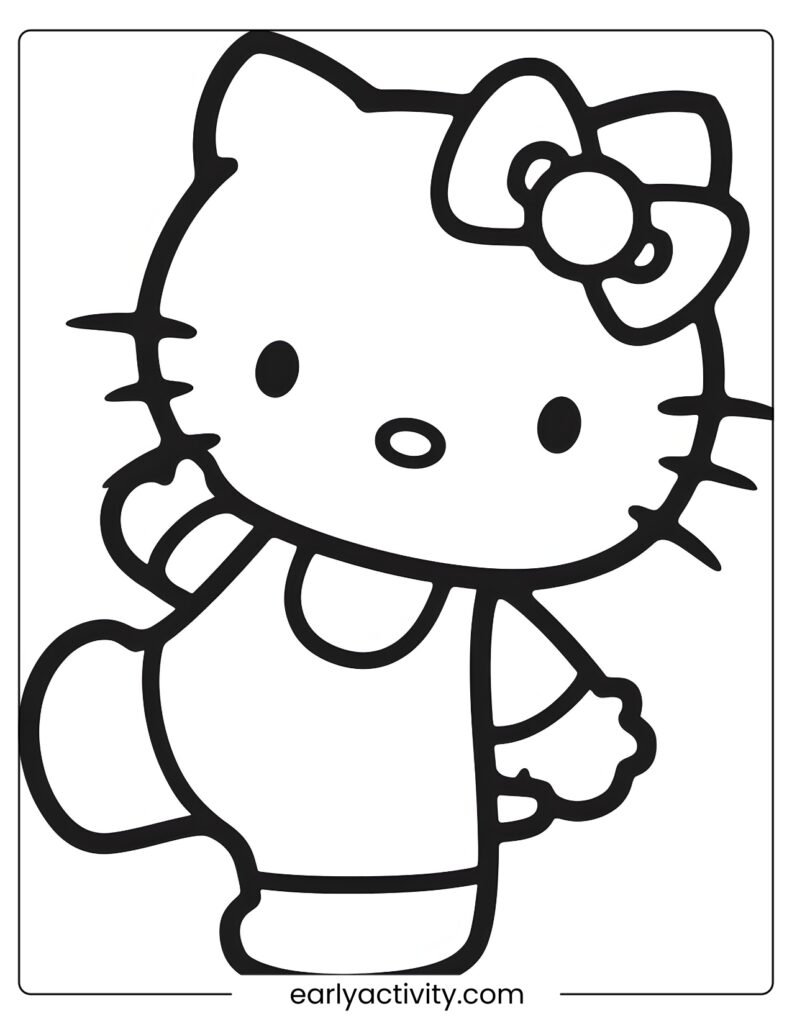 3_ cute hello kitty coloring page