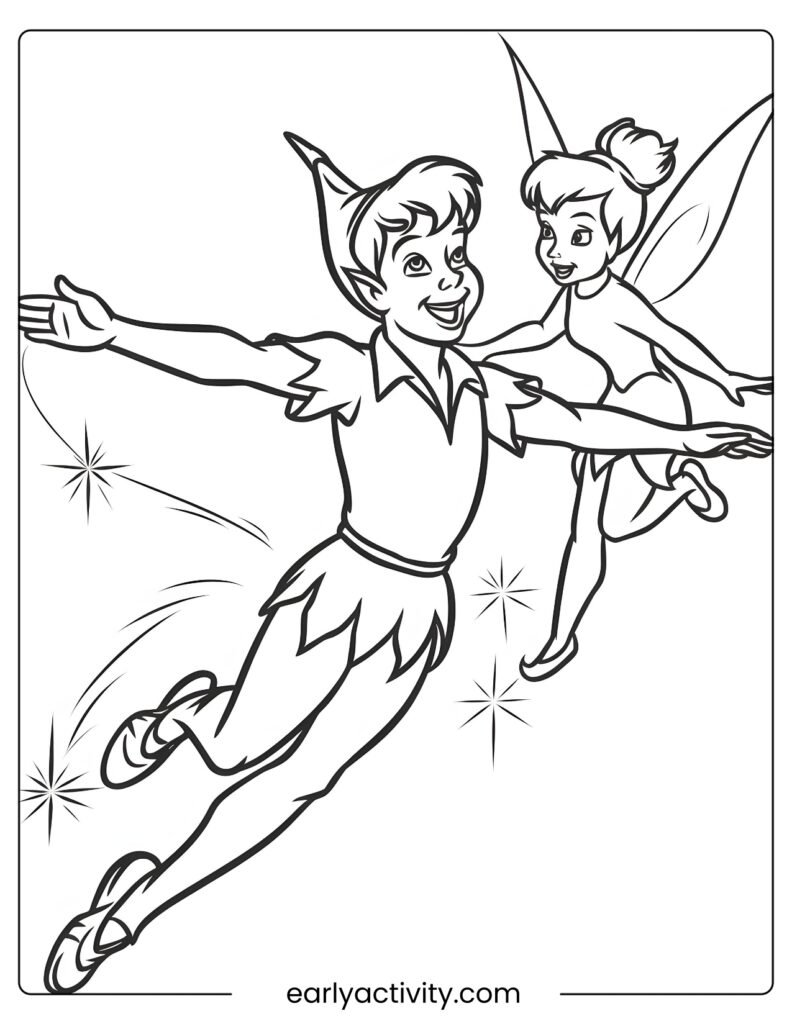 42 peter pan and Tinkerbell colouring page .pdf