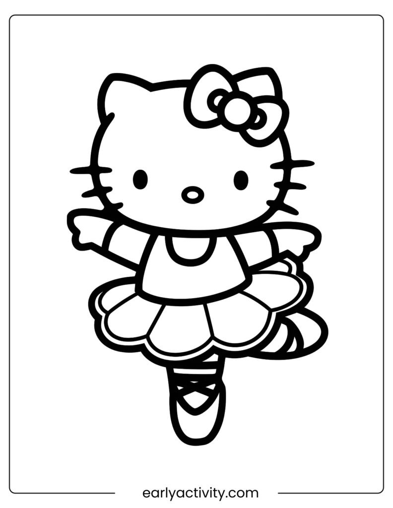 43_ ballerine hello kitty coloring pages