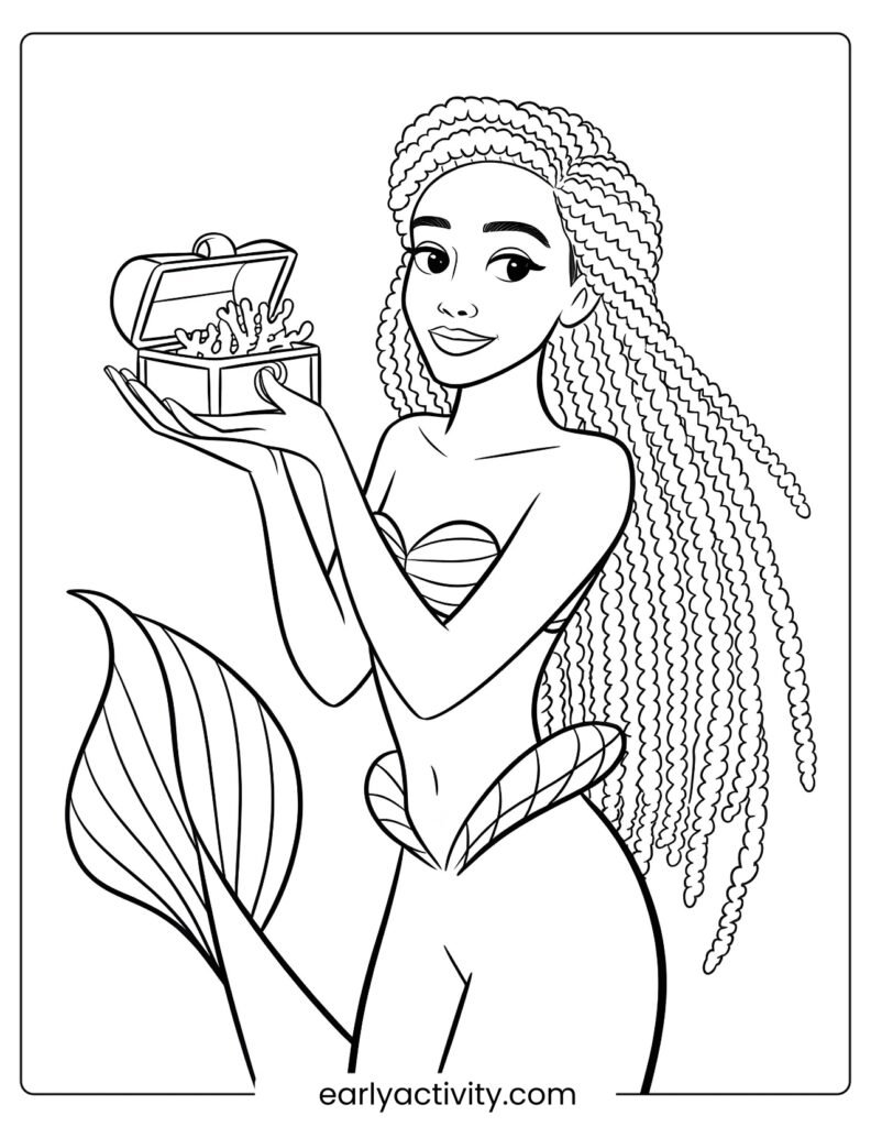 43_ halle bailey lilltle Mermaid Coloring page 1pdf