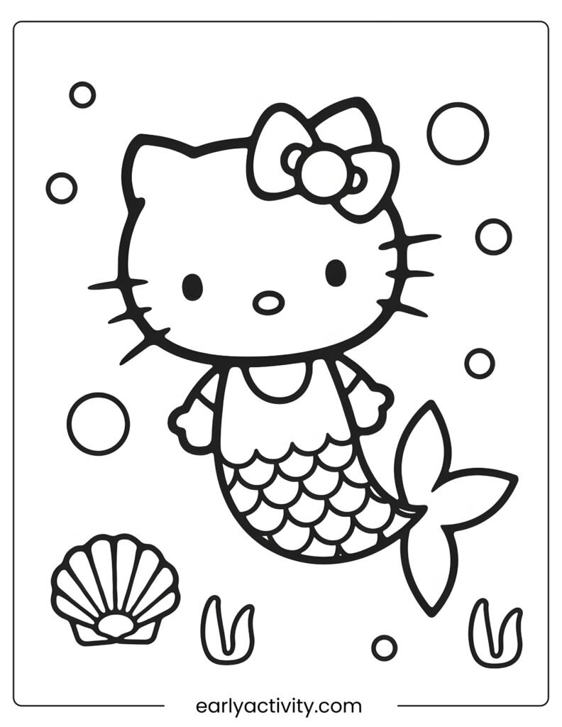 45_ mermaid hello kitty Coloring page .pdf