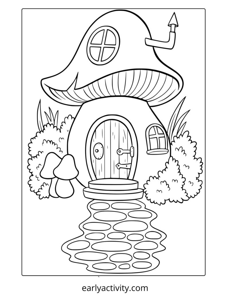 4_ fairy house coloring page
