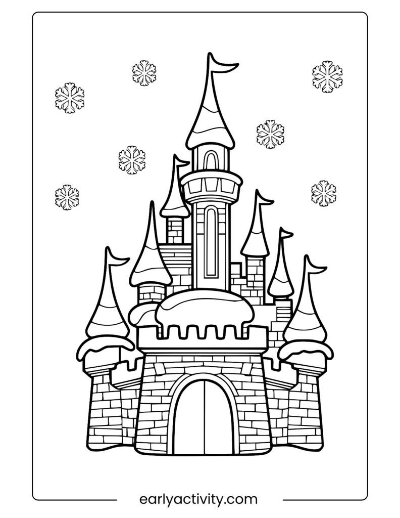 4_disney winter colouring page