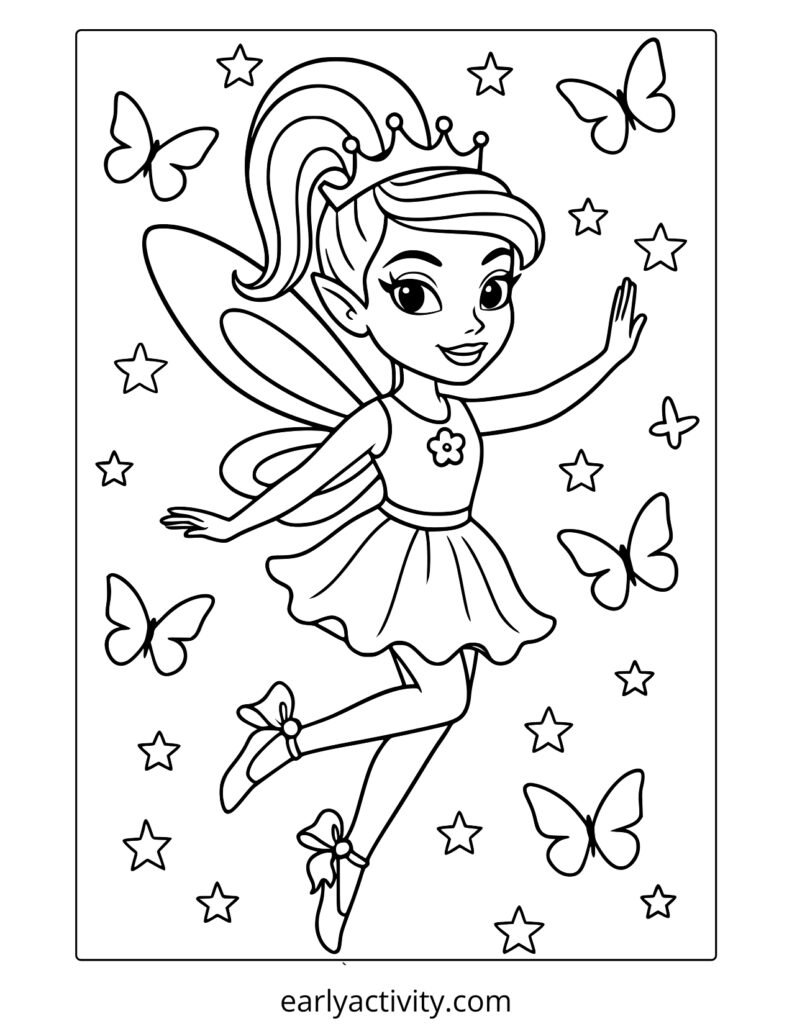 5_ fairy princess coloring page