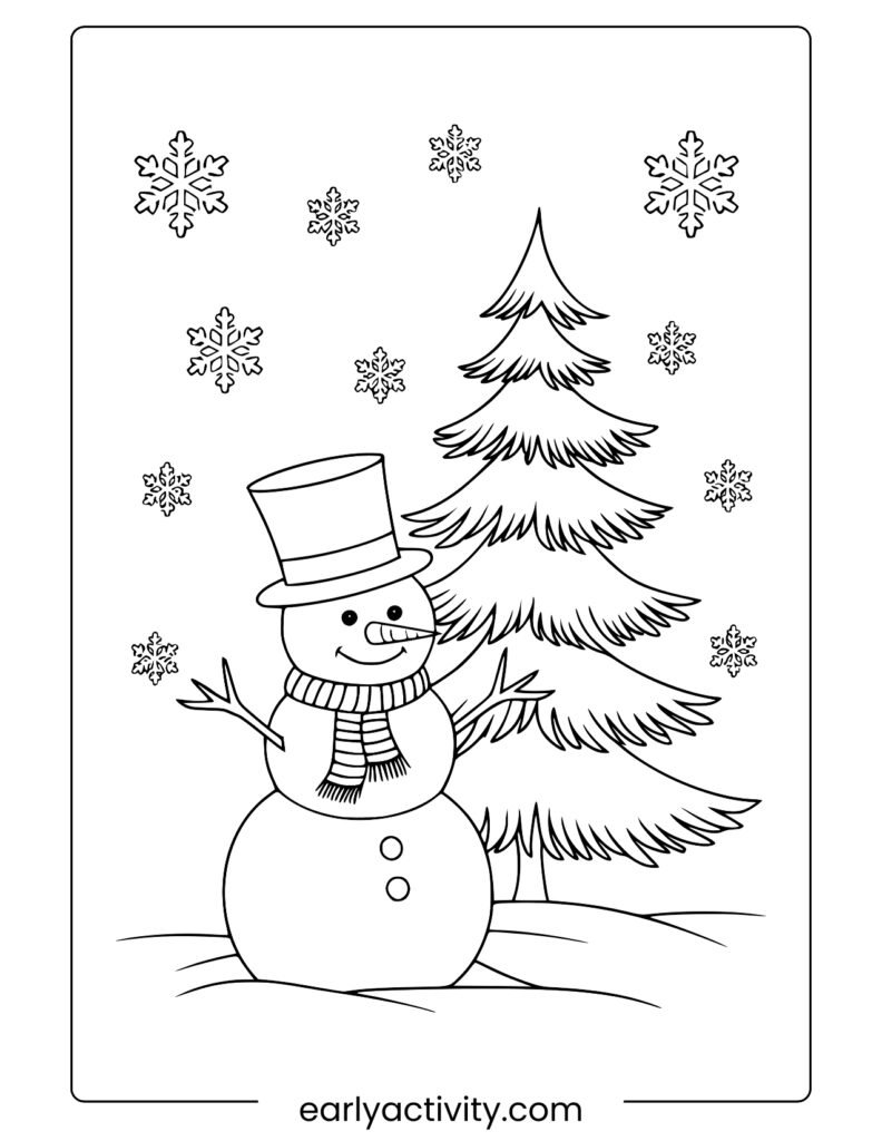 6_Simple winter coloring page