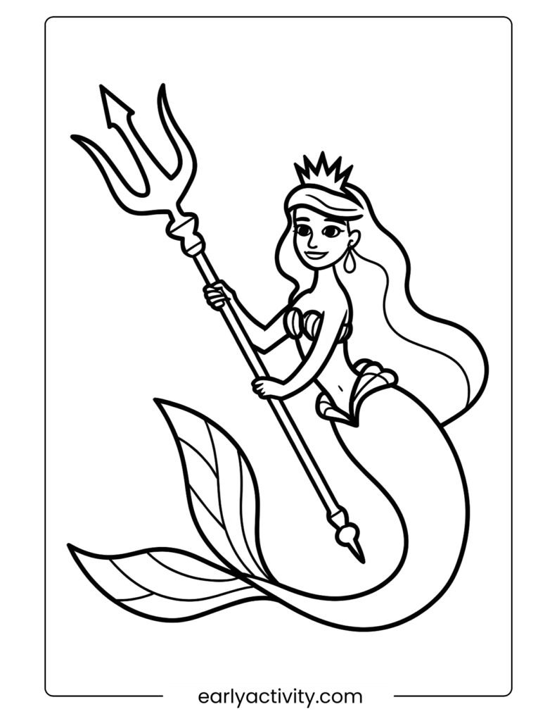 _7 Mermaid princess Holding a Magic Trident Coloring page 22 .pdf