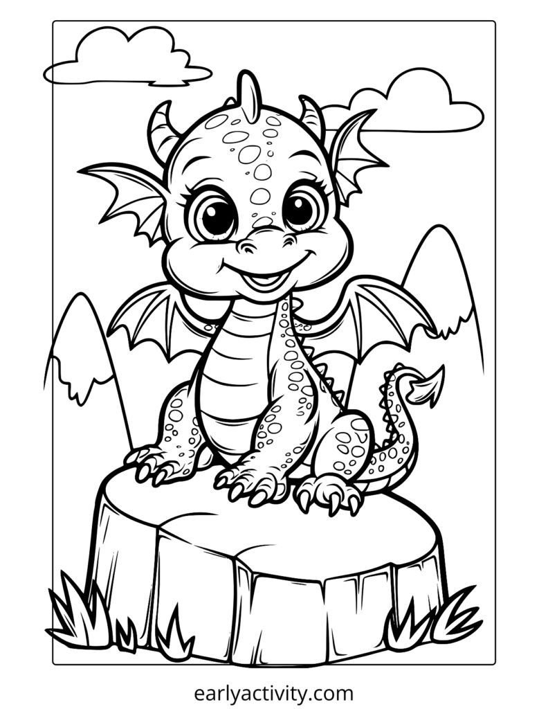 7_ baby dragon coloring page