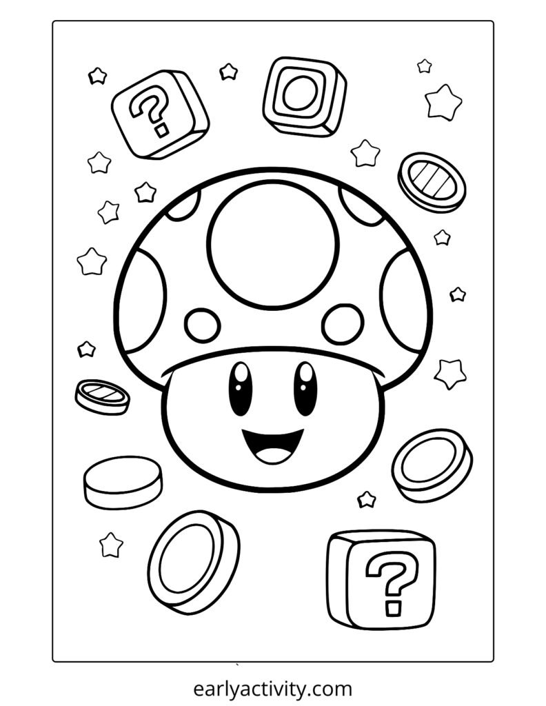 9_ mario mushroom city coloring page