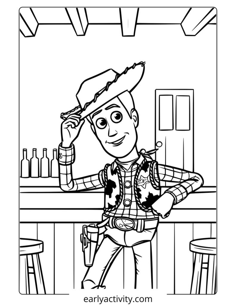 9_ woody in the wild west saloon colouring page pdf