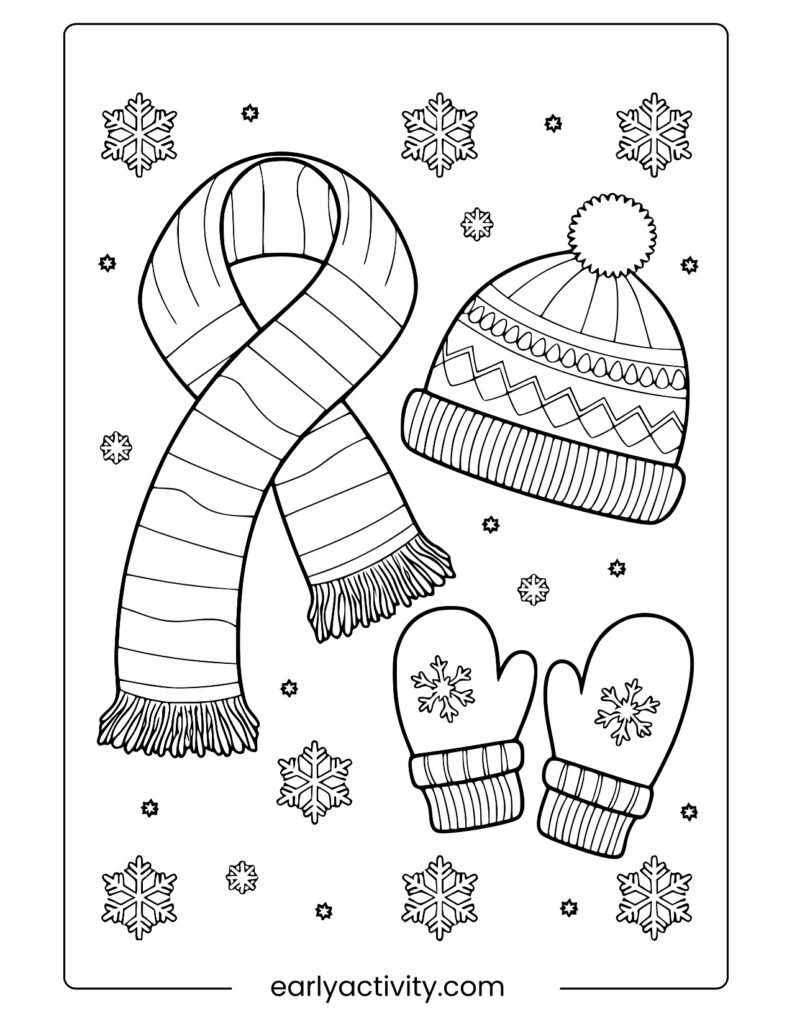 9winter clothes coloring page