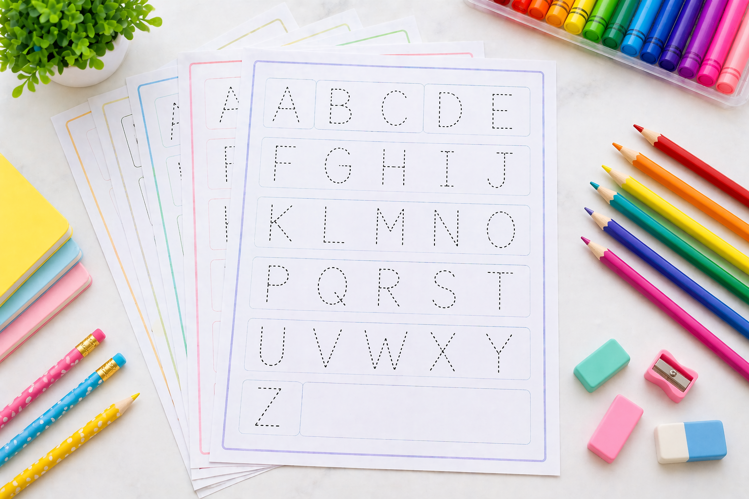 alphabet tracing practice sheets