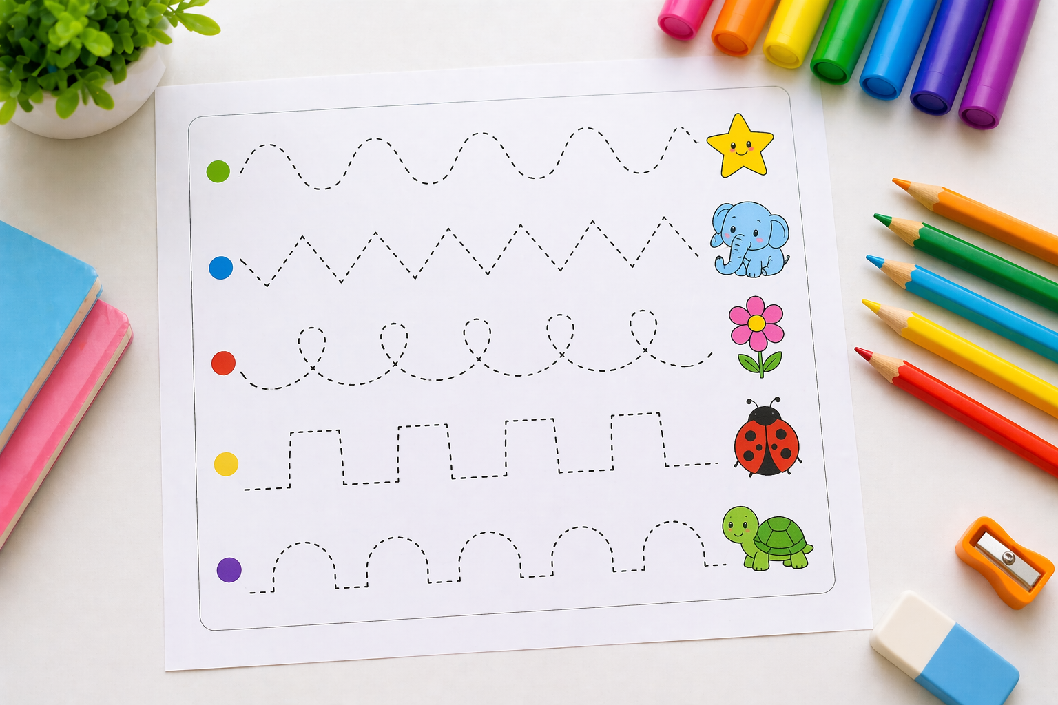 line tracing worksheets for kids